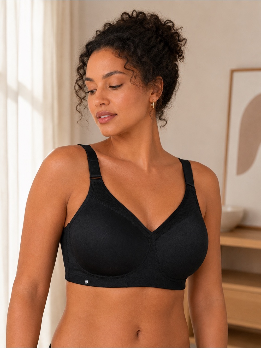 Glamorise 1006 Magic Lift Seamless Sports Bra Black 40C